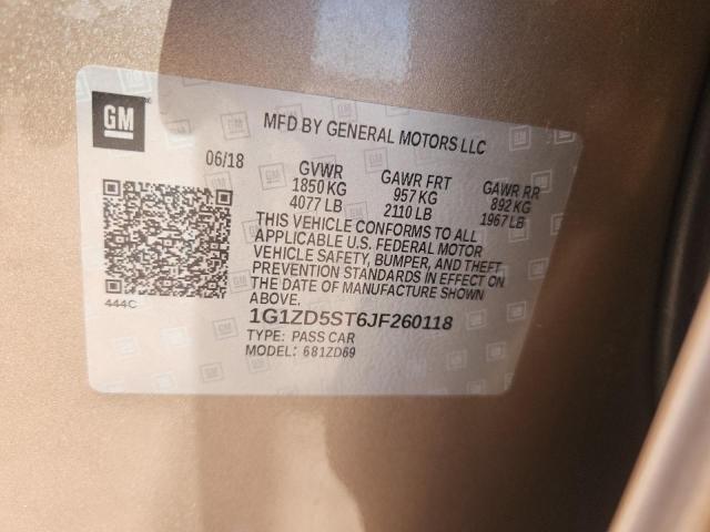2018 CHEVROLET MALIBU LT - 1G1ZD5ST6JF260118