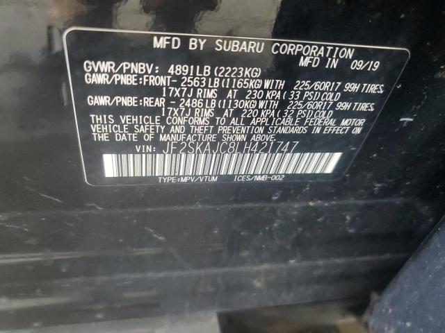 2020 SUBARU FORESTER P JF2SKAJC8LH421747