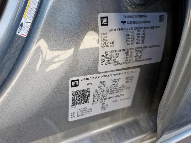 2021 GMC SIERRA K15 3GTP9EELXMG408284