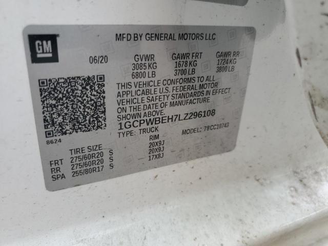 2020 CHEVROLET SILVERADO 1GCPWBEH7LZ296108