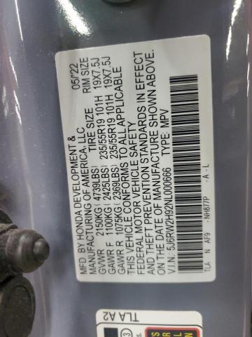 2022 HONDA CR-V TOURI - 5J6RW2H92NL000666