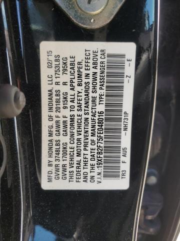 2015 HONDA CIVIC SE 19XFB2F75FE048016