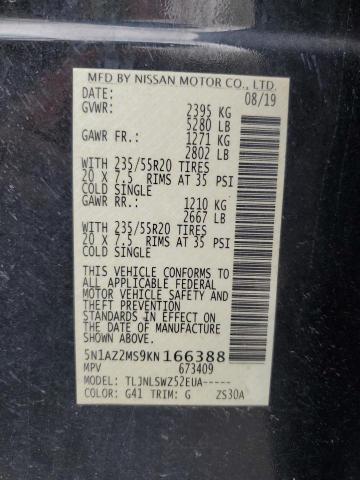 2019 NISSAN MURANO S 5N1AZ2MS9KN166388