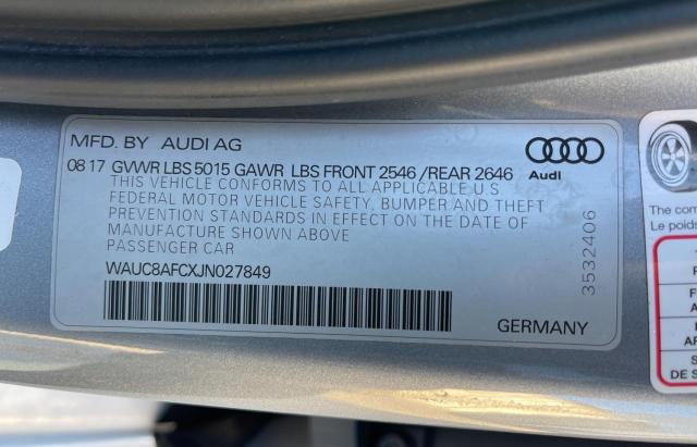 2018 AUDI A6 PREMIUM - WAUC8AFCXJN027849
