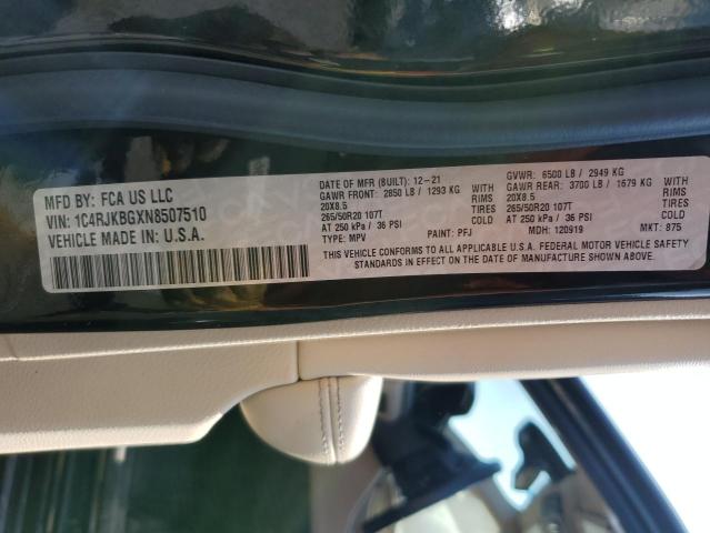 2022 JEEP GRAND CHER 1C4RJKBGXN8507510