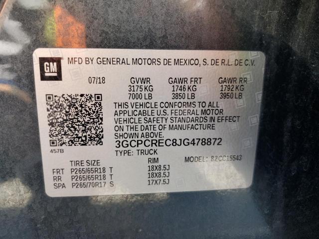 2018 CHEVROLET SILVERADO - 3GCPCREC8JG478872