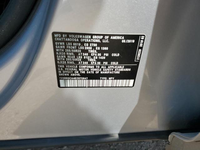 2019 VOLKSWAGEN ATLAS SEL 1V2RR2CA4KC572847