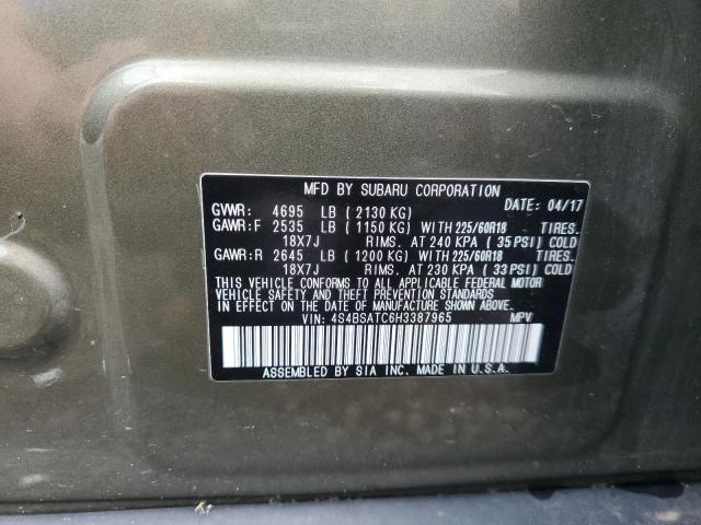 2017 SUBARU OUTBACK TO 4S4BSATC6H3387965