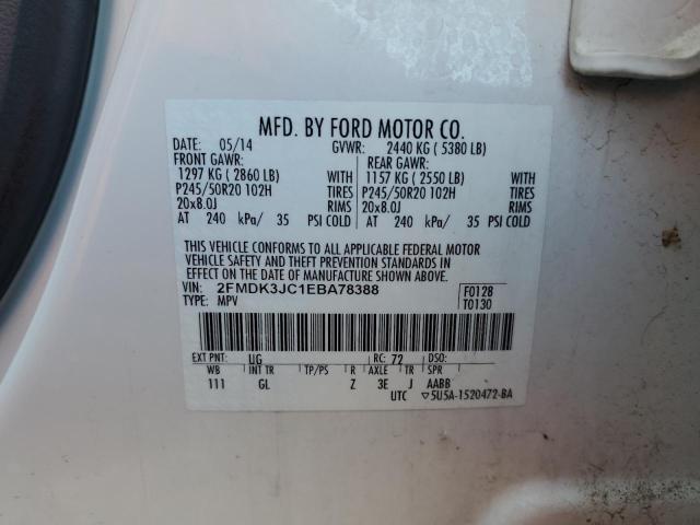 2014 FORD EDGE SEL - 2FMDK3JC1EBA78388