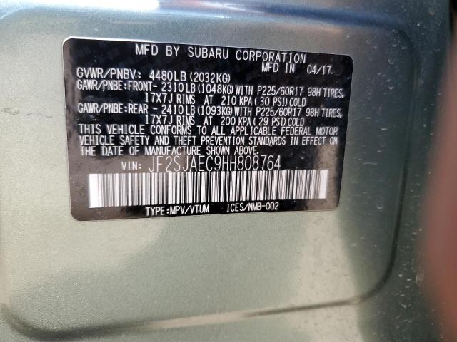 2017 SUBARU FORESTER 2 JF2SJAEC9HH808764