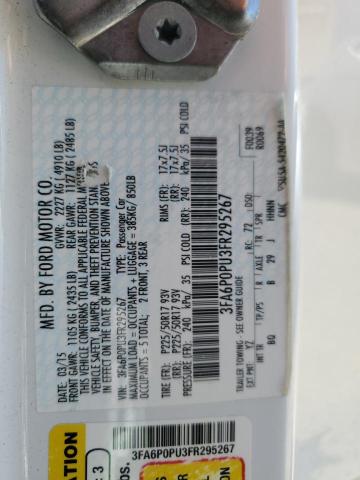 2015 FORD FUSION SE - 3FA6P0PU3FR295267
