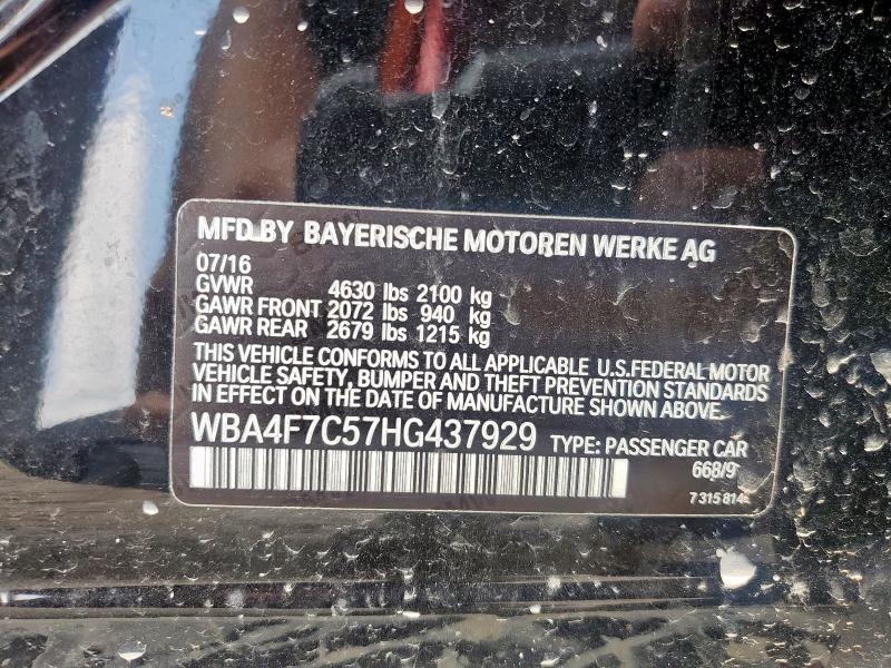 2017 BMW 430I GRAN WBA4F7C57HG437929