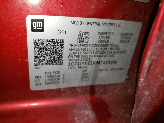 2021 CHEVROLET SILVERADO K1500 RST 1GCUYEED0MZ410298