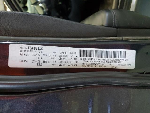 2016 DODGE DURANGO LI 1C4RDJDG6GC475279