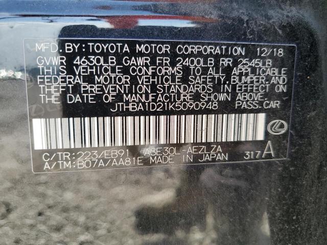 2019 LEXUS IS 300 JTHBA1D21K5090948