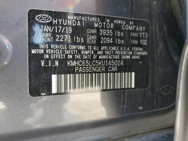 2019 HYUNDAI IONIQ BLUE KMHC65LC5KU145024