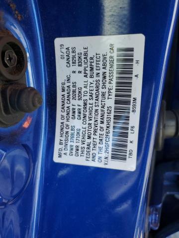 2019 HONDA CIVIC LX 2HGFC2F67KH531625