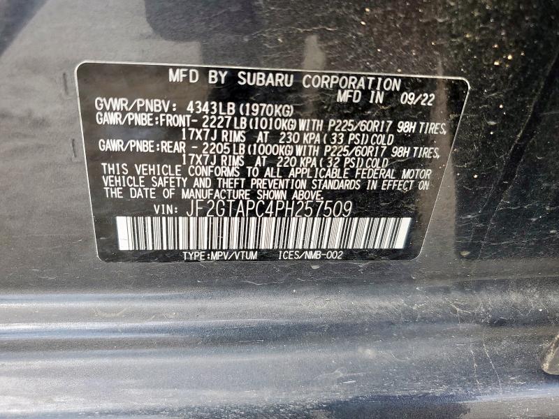 2023 SUBARU CROSSTREK JF2GTAPC4PH257509
