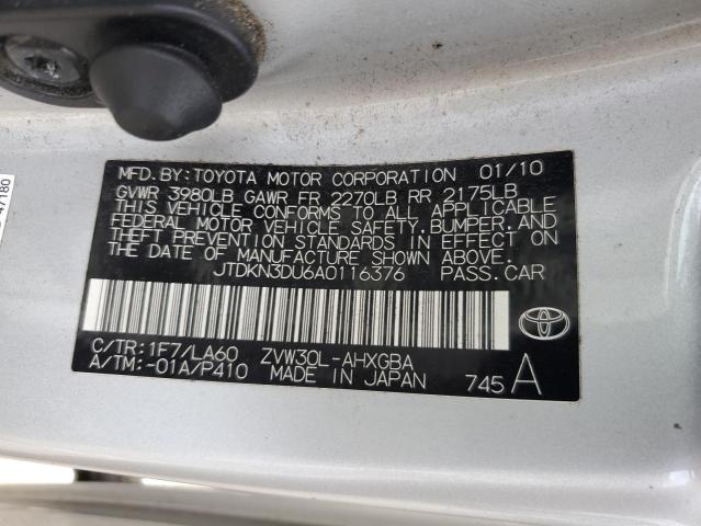 2010 TOYOTA PRIUS - JTDKN3DU6A0116376