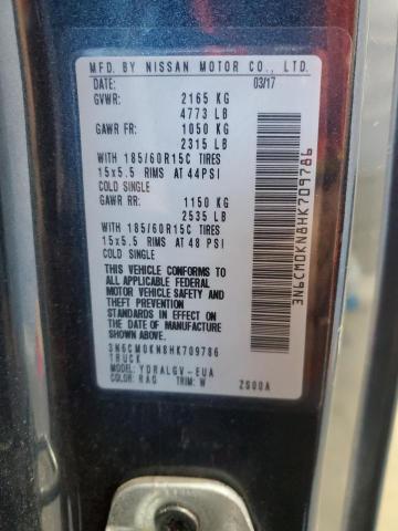2017 NISSAN NV200 2.5S 3N6CM0KN8HK709786