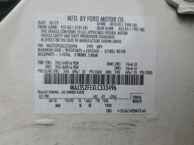 2020 FORD ECOSPORT S MAJ3S2FEXLC333496