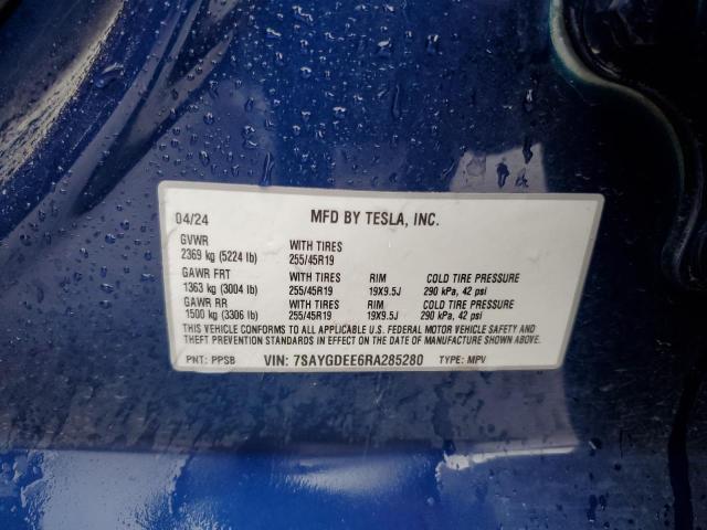 2024 TESLA MODEL Y 7SAYGDEE6RA285280