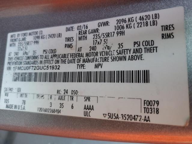 2016 FORD ESCAPE S - 1FMCU0F72GUC51932