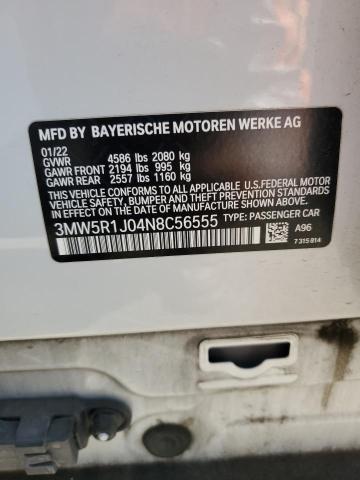2022 BMW 330I 3MW5R1J04N8C56555