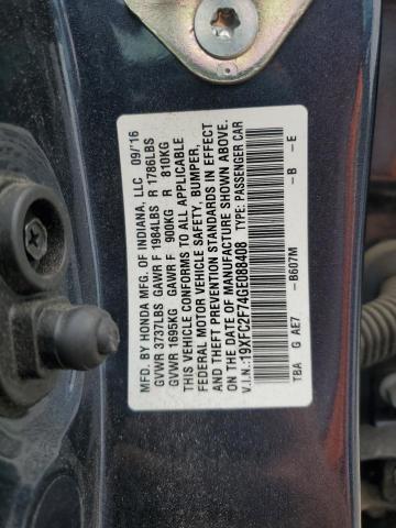 2016 HONDA CIVIC EX 19XFC2F74GE088408
