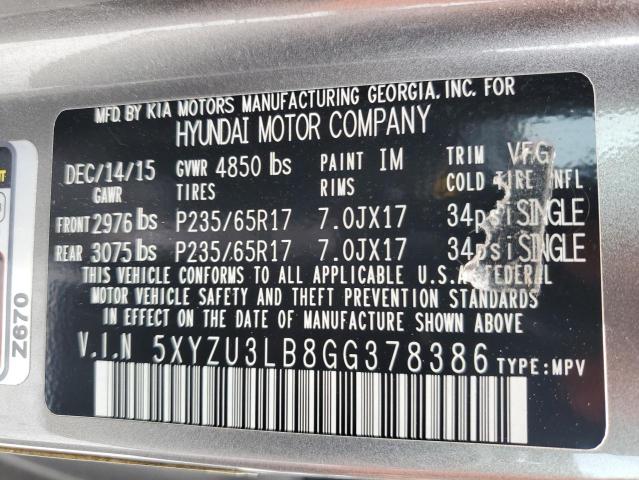 2016 HYUNDAI SANTA FE S - 5XYZU3LB8GG378386