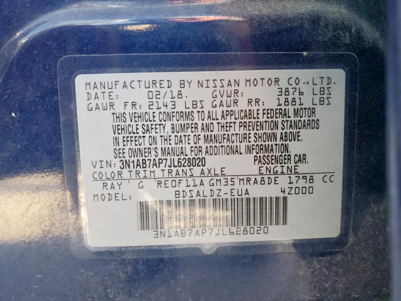 2018 NISSAN SENTRA S - 3N1AB7AP7JL628020