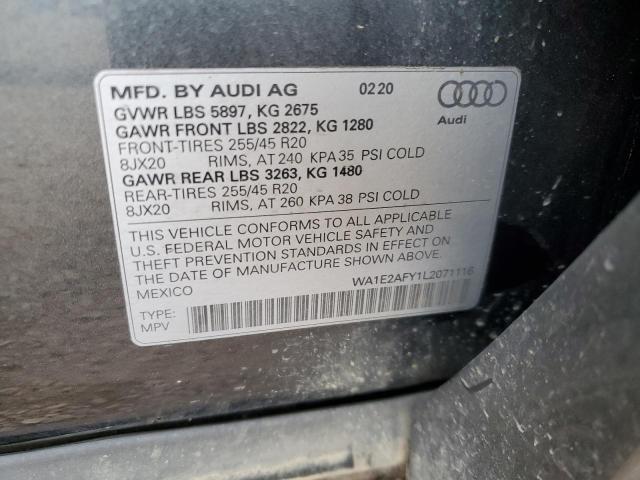 2020 AUDI Q5 E PREMI WA1E2AFY1L2071116