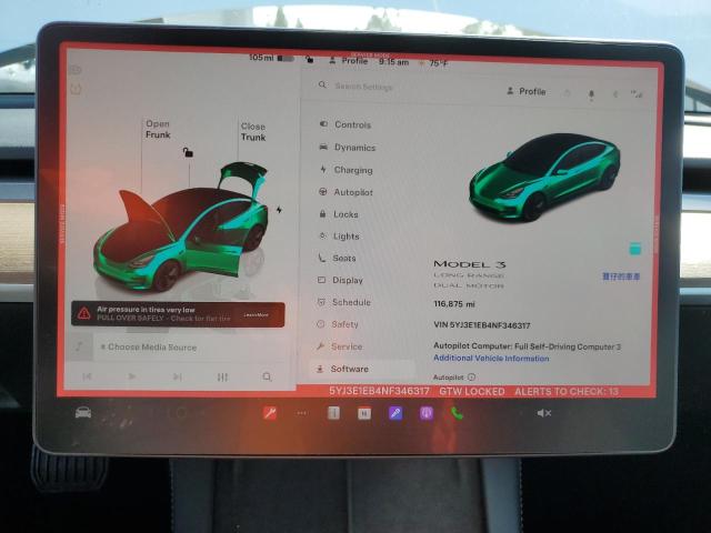 2022 TESLA MODEL 3 5YJ3E1EB4NF346317