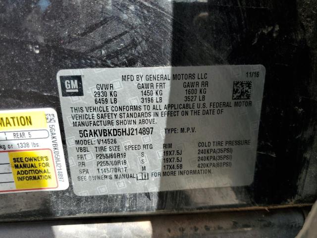 2017 BUICK ENCLAVE 5GAKVBKD5HJ214897