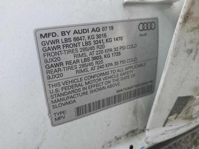 2019 AUDI Q7 PRESTIG WA1VAAF70KD048164