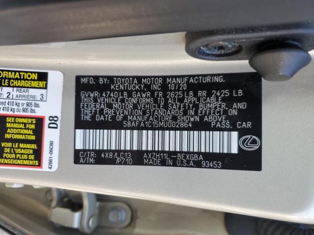 2021 LEXUS ES 300H UL 58AFA1C15MU002864
