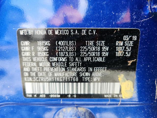 2019 HONDA HR-V SPORT 3CZRU5H11KG711768
