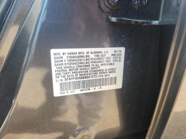 2011 HONDA PILOT EXL - 5FNYF4H58BB047273