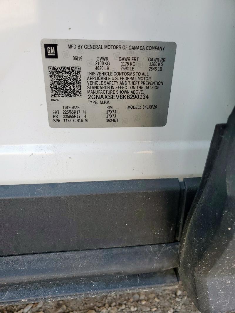 2019 CHEVROLET EQUINOX LS 2GNAXSEV8K6290134