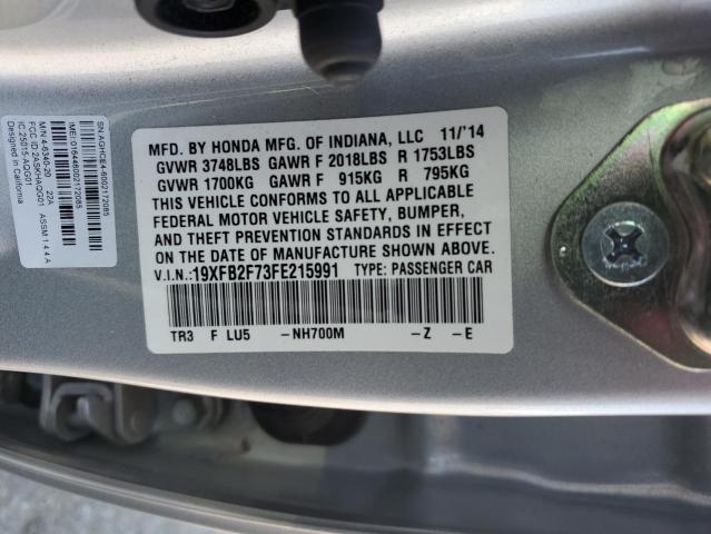 2015 HONDA CIVIC SE 19XFB2F73FE215991