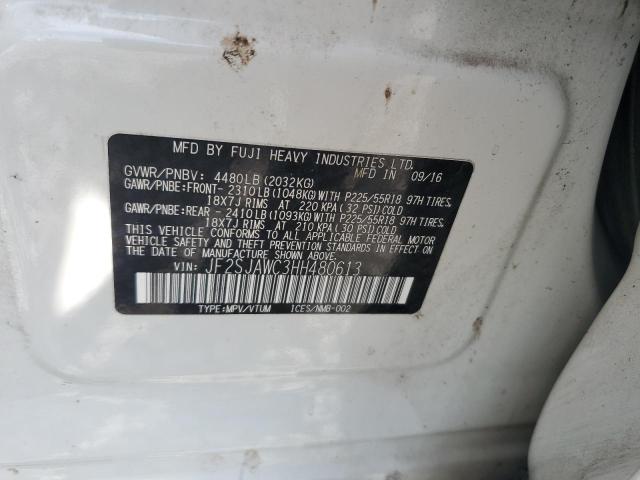 2017 SUBARU FORESTER 2 JF2SJAWC3HH480613