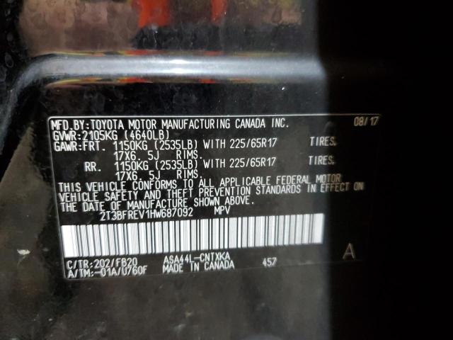 2017 TOYOTA RAV4 LE 2T3BFREV1HW687092