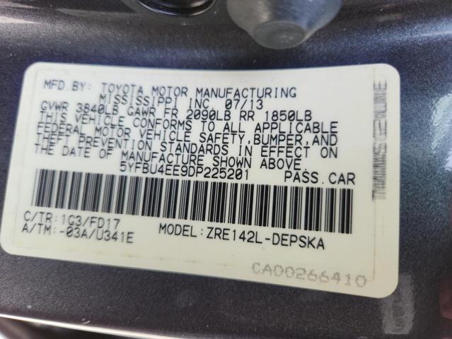2013 TOYOTA COROLLA BA - 5YFBU4EE9DP225201