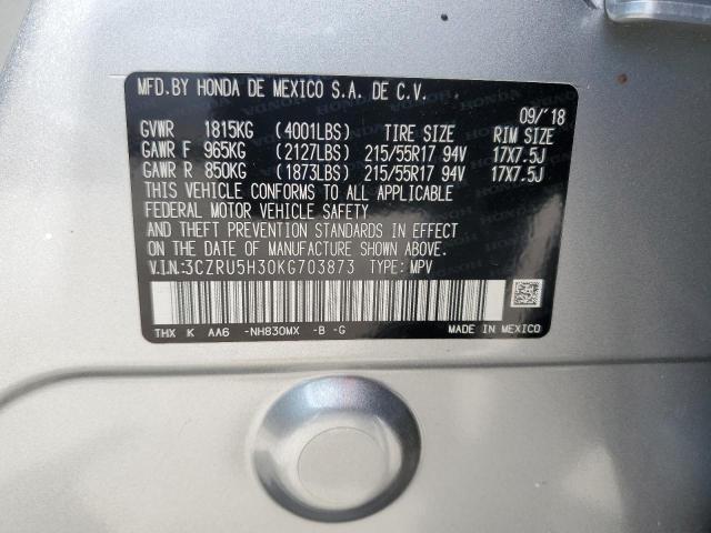 2019 HONDA HR-V LX 3CZRU5H30KG703873