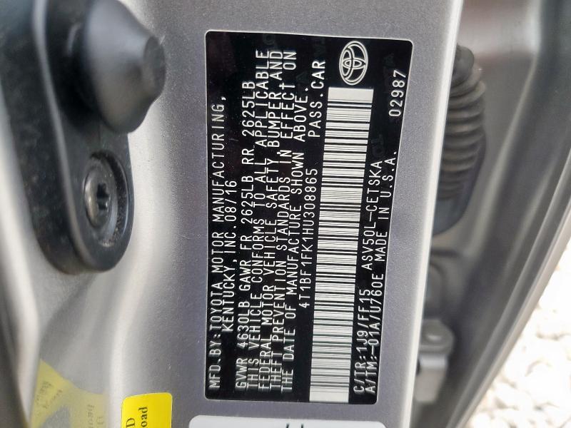 2017 TOYOTA CAMRY LE - 4T1BF1FK1HU308865