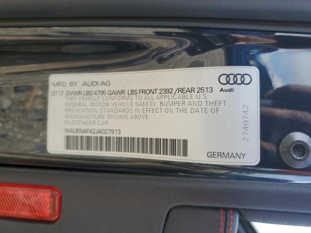 2018 AUDI A4 PREMIUM WAUENAF42JA027913