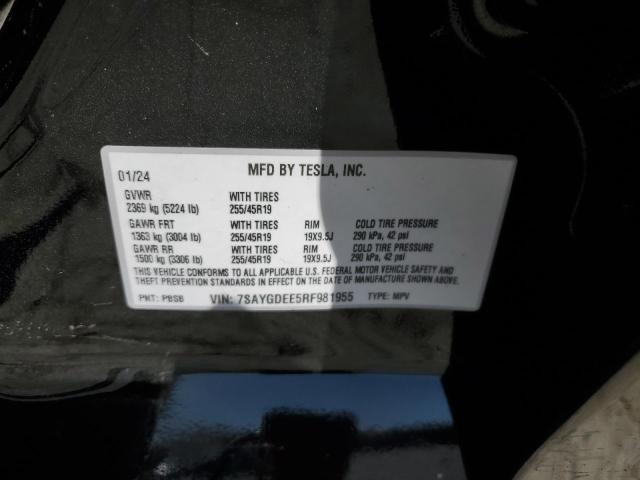 2024 TESLA MODEL Y 7SAYGDEE5RF981955