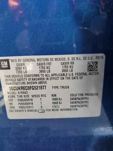 2015 CHEVROLET SILVERADO - 3GCUKREC8FG521877