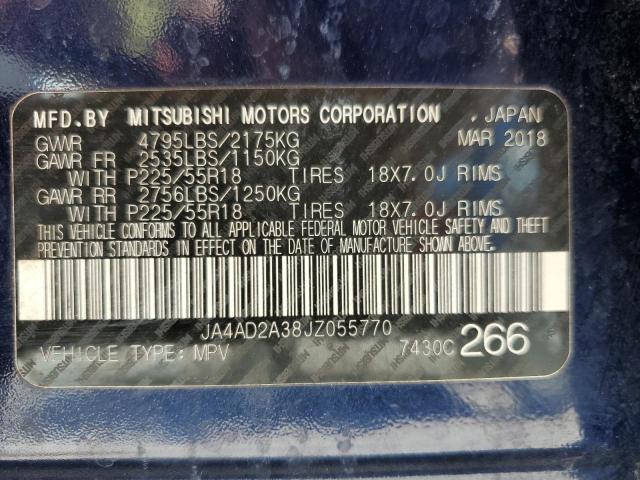 2018 MITSUBISHI OUTLANDER JA4AD2A38JZ055770