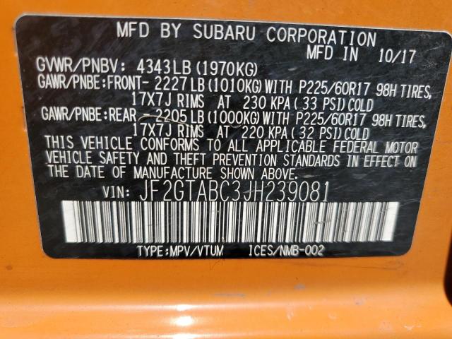 2018 SUBARU CROSSTREK JF2GTABC3JH239081